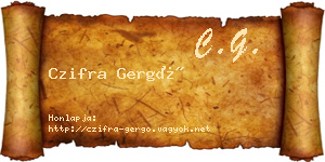 Czifra Gergő névjegykártya